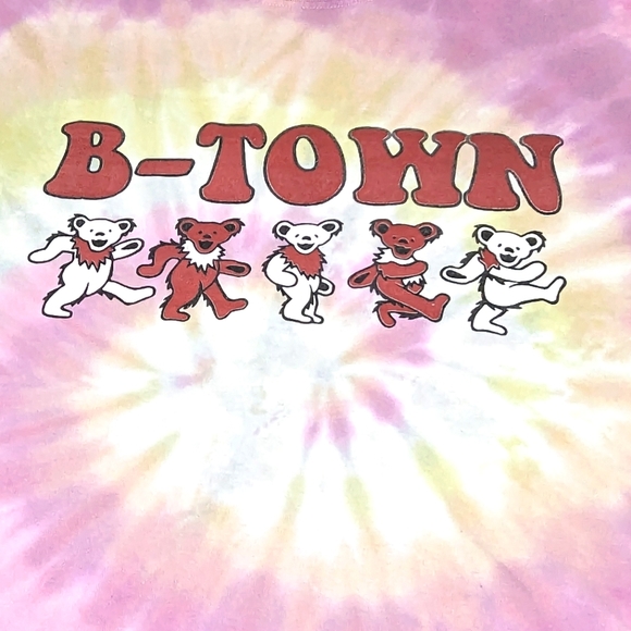 The Grateful Dead Vintage B-TOWN Tee w/Iconic Dancing Bears Tie Dye Cool Large - Picture 2 of 7